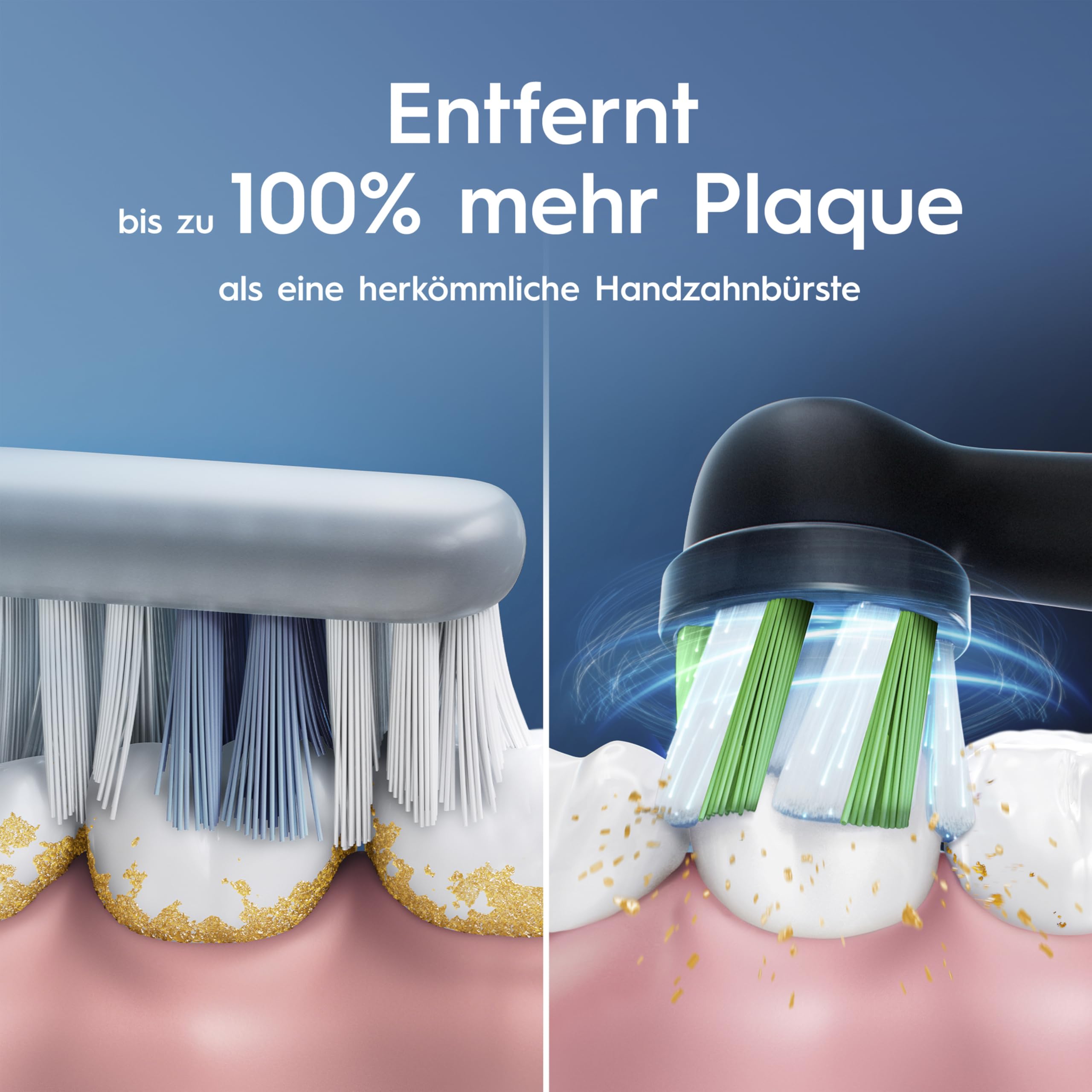 Oral-B Vitality Pro Elektrische Zahnbürste, Doppelpack, Schwarz/Lila | Inkl. 2 Aufsteckbürsten, Electric Toothbrush mit 3 Putzmodi für Zahnpflege