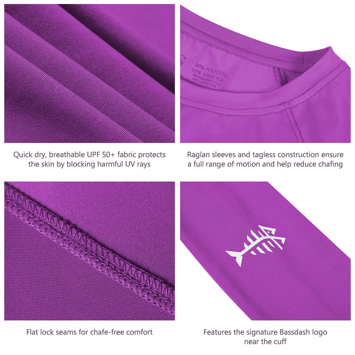 Bassdash T-Shirt de Protection Solaire UV UPF 50+ pour Femme à Manches Longues pour la pêche, la randonnée, la Performance - 5
