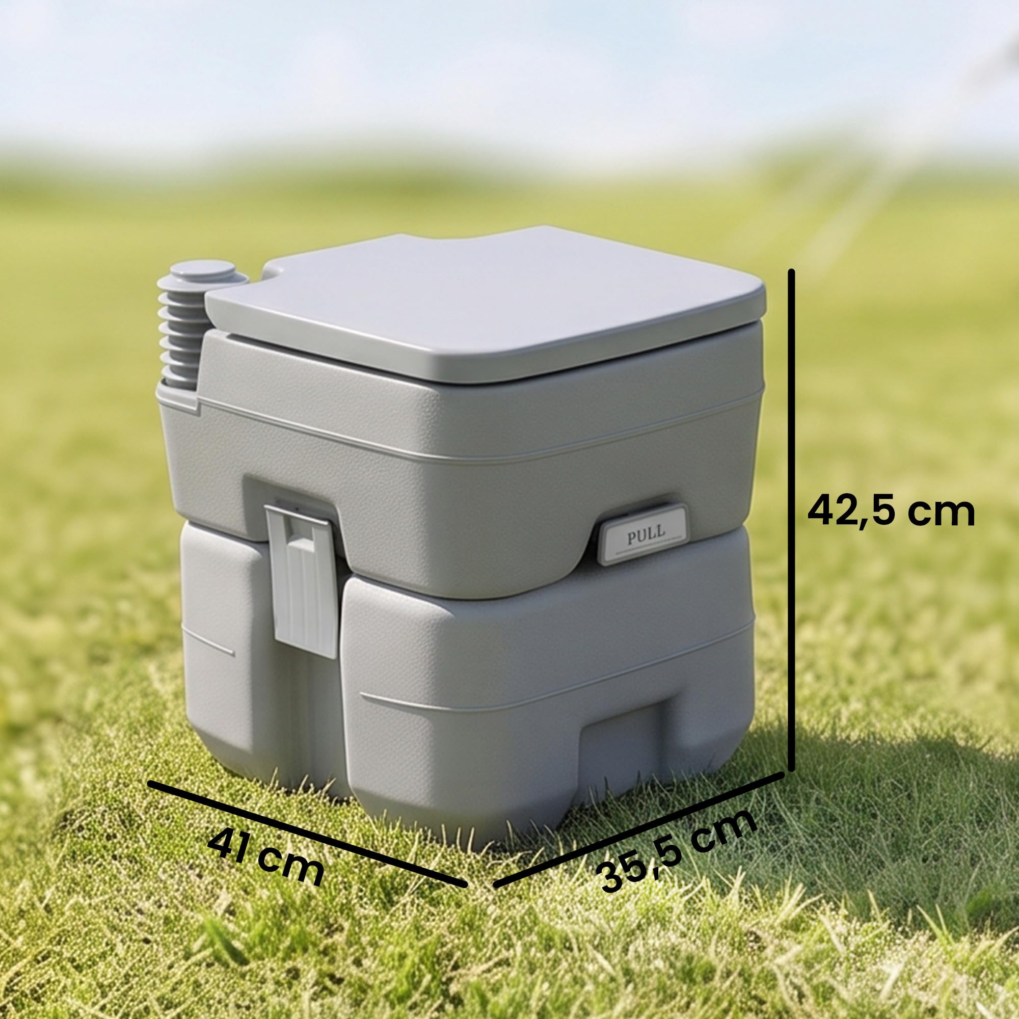 Outsunny Toaleta kempingowa 20L z WC i zbiornikiem spłuk.-ściek. Szary | WC kempingowe, Toaleta sucha do kempingu, wędrówek, podróży, wędkowania, Tworzywo sztuczne