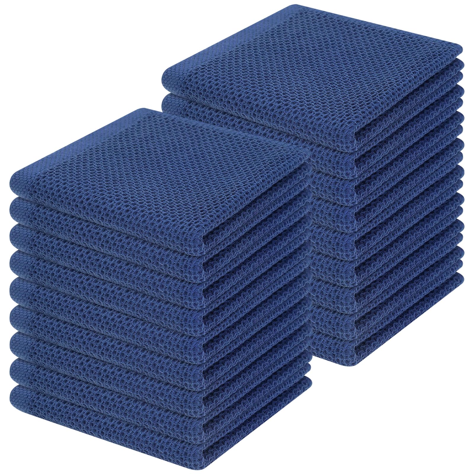 Homaxy Juego de 18 paños de Cocina 100% algodón, ultrasuaves, absorbentes, de Secado rápido, 30,48 x 30,48 cm, Color Azul Marino