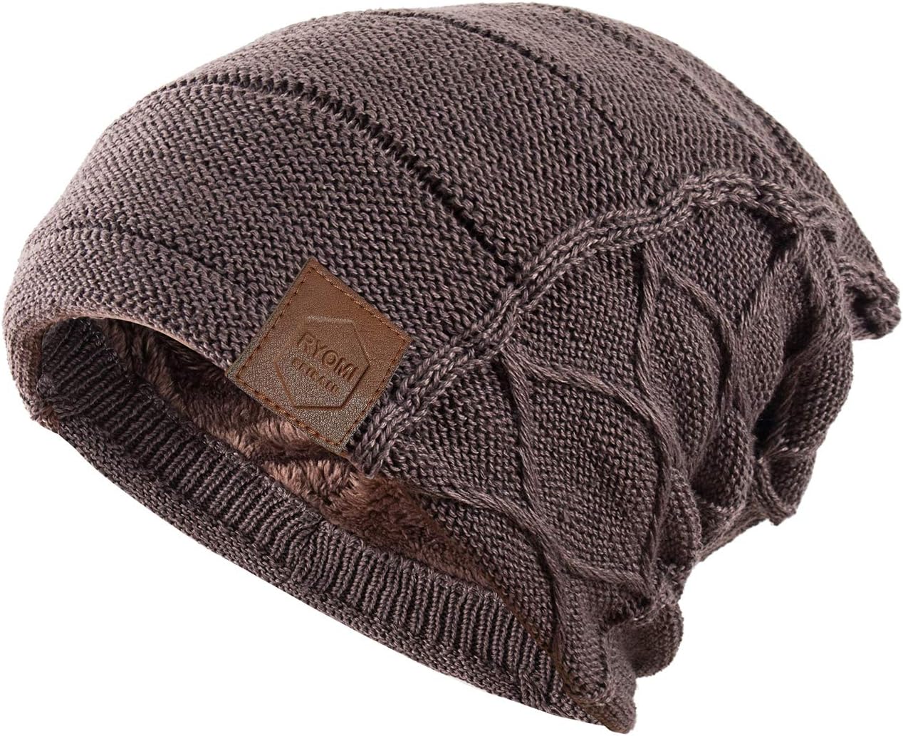Beanie Hat for Men and Women Fleece Lined Winter Warm Hats Knit Slouchy Thick Skull Cap