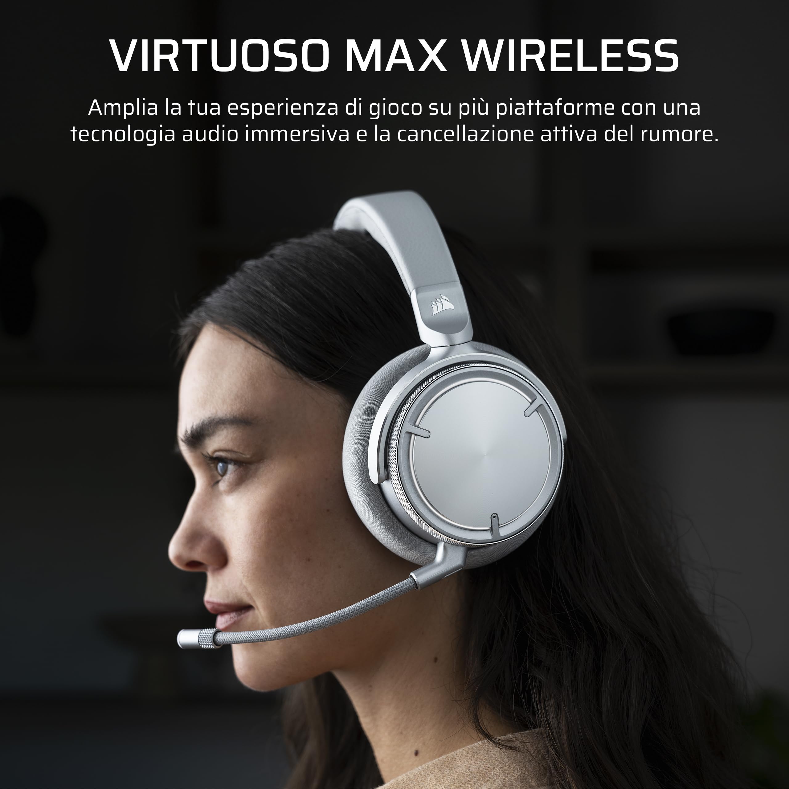 Corsair VIRTUOSO MAX WIRELESS Cuffie da Gioco Bluetooth – Dolby Atmos - Dettaglio