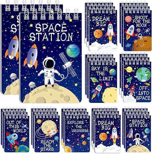 Paquete de 32 mini cuadernos de espacio exterior para niños bolsas de regalo para galaxia sistema solar astronauta ciencia cohete planeta pequeño Paquete de 32 mini cuadernos de espacio exterior para niños bolsas de regalo para galaxia sistema solar astronauta ciencia cohete planeta pequeño