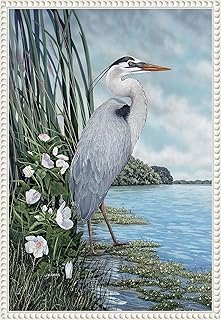 Amanti Art Framed Canvas Wall Art 23x16 Great Blue Heron by James Harris, Framed Wall Art Canvas, Animals Artwork, Traditional Decor, Medium Poster Painting for Living Room, Bedroom, Bathroom