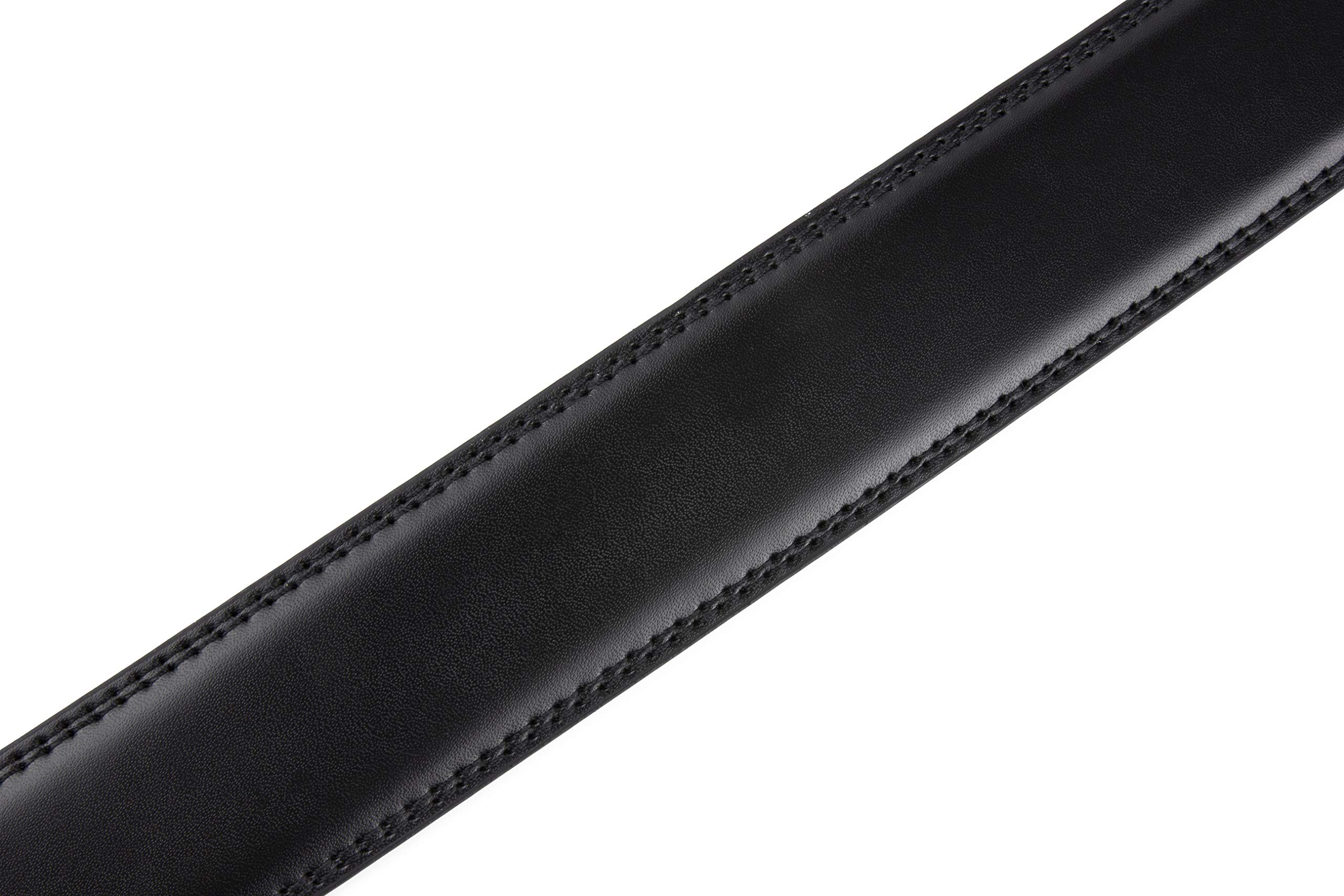 Contacts Genuine Leather Belt for Men with Easier Adjustable Autolock Buckle - Micro Adjustable Belt Fit Everywhere |Formal & Casual | Elegant Gift Box - (03-Black-XL-Waist Size Fit From 42" to 52") 2