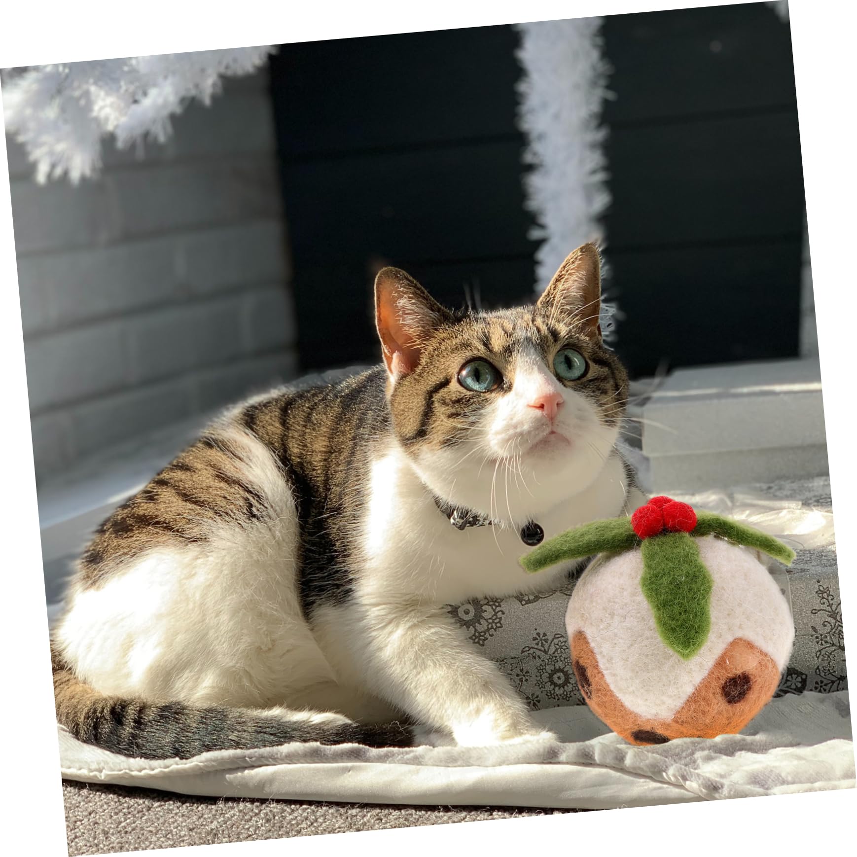 Yardwe 9 Piezas Pelota de Juguete para Mascotas Cat Toys Gato Bola de Navidad Gato Juguete Interactivo Juguetes navideños para Gatos Juguetes de Pelota para Mascotas Bolas de Gato en Caja