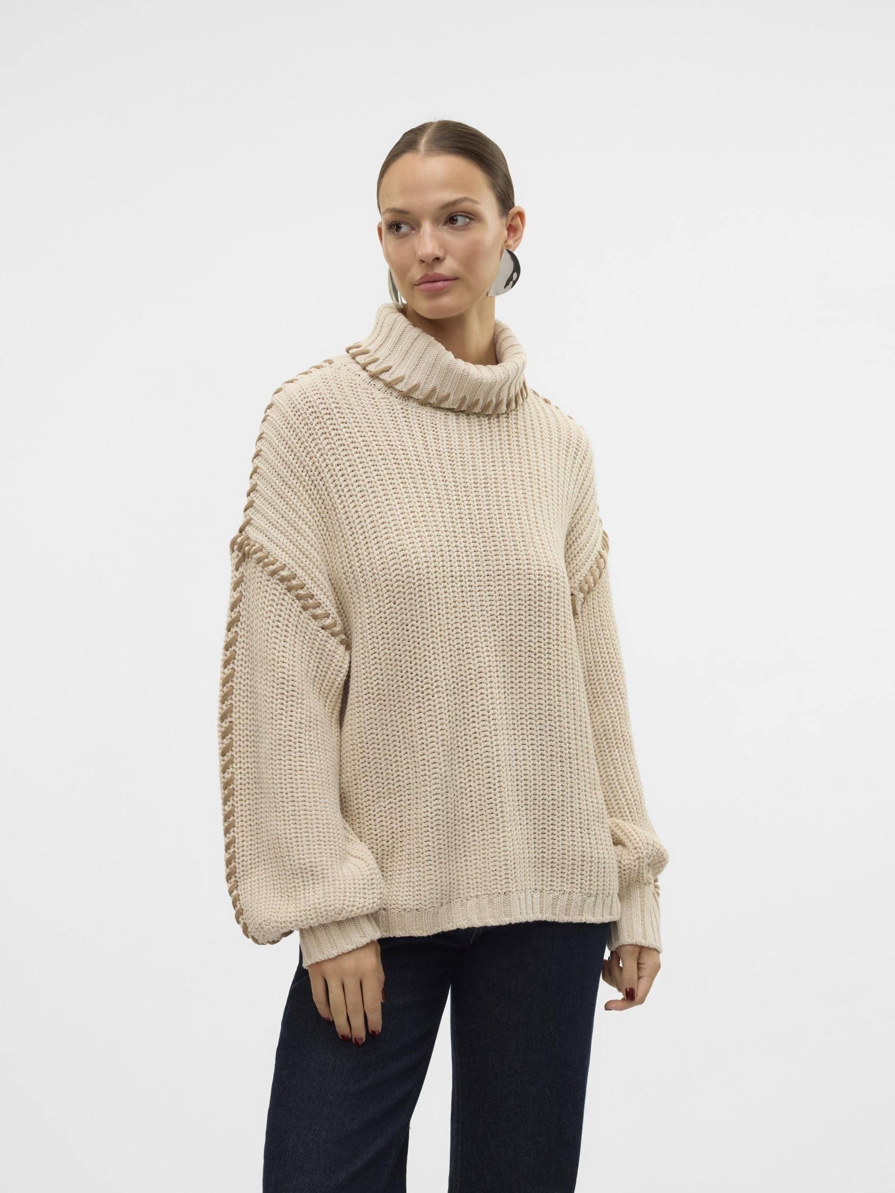 VERO MODA Knitted Pullover VMNEWCREAM Pullover