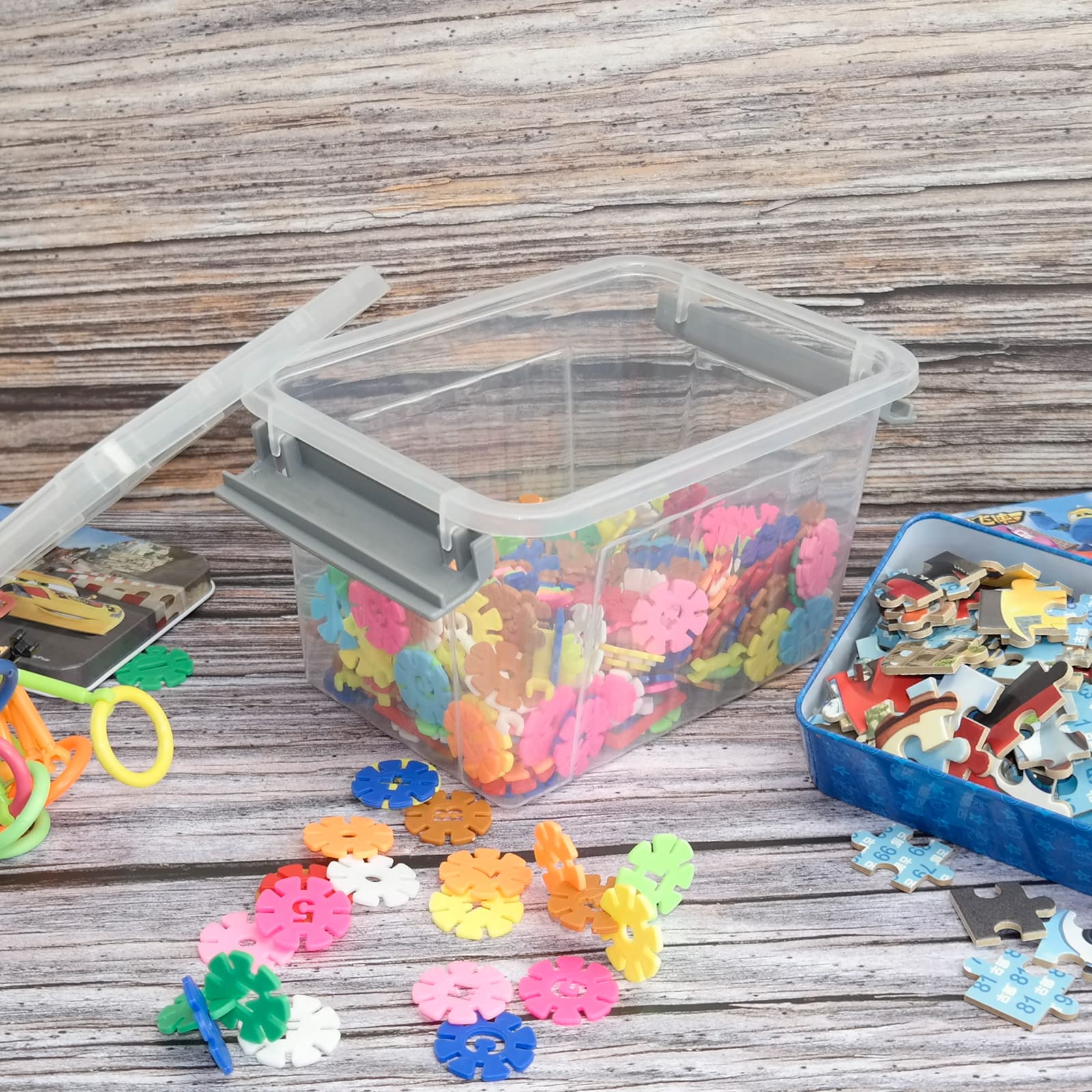 Yuright Aufbewahrungsboxen Mit Deckel – 4 Stück, Transparent, 6 Quart, Praktisch Mit Griff