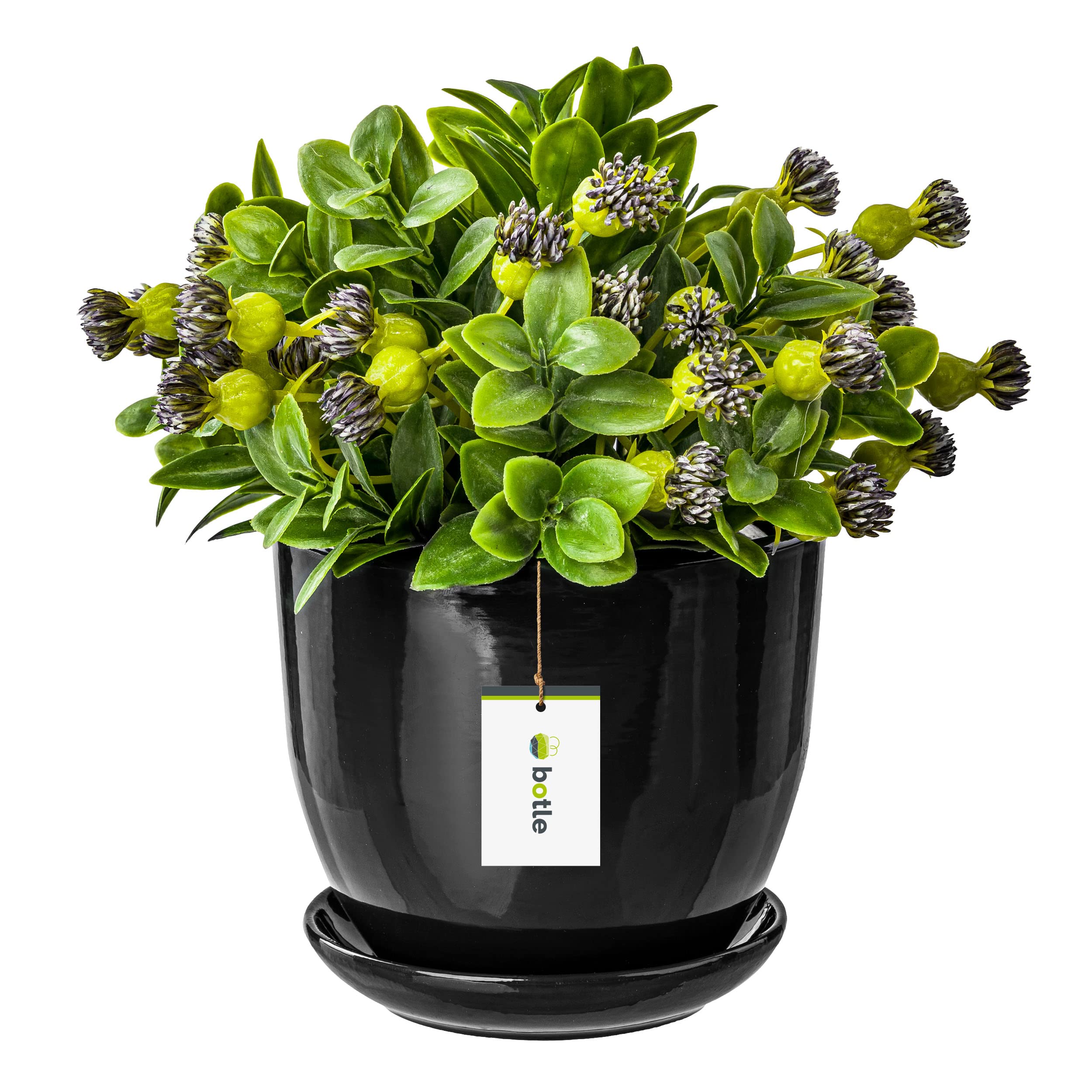 VASO IN CERAMICA Vintage Centrotavola Porta fiori bianco nero