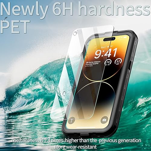 Miniatura 3 de Hllhunkhe Funda impermeable diseñada para iPhone 1414 Plus14 Pro (iPhone 14 Pro Max 6.7 pulgadas, negro)
