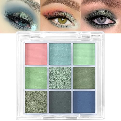 Erinde Paleta de sombra de ojos de 9 colores, paleta de sombra de ojos con brillo mate, altamente pigmentada, larga duración, impermeable, natural,