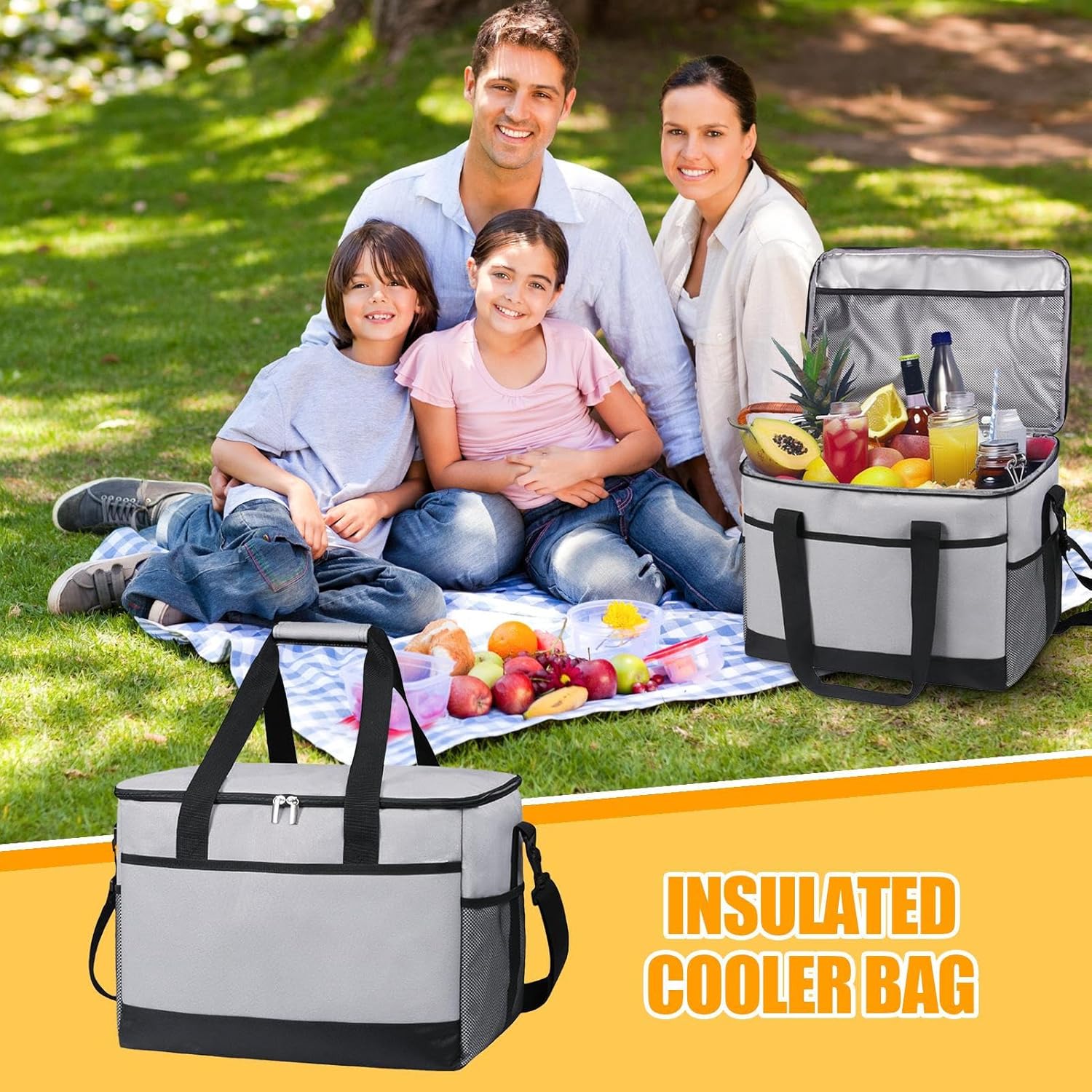 中国の断熱バッグメーカーとサプライヤー 断熱フードバッグ、食品用屋外用断熱バッグ、35Lショルダーストラップ付きオーガナイザー、保温保冷、RV、ロードトリップ、建設現場、ケ