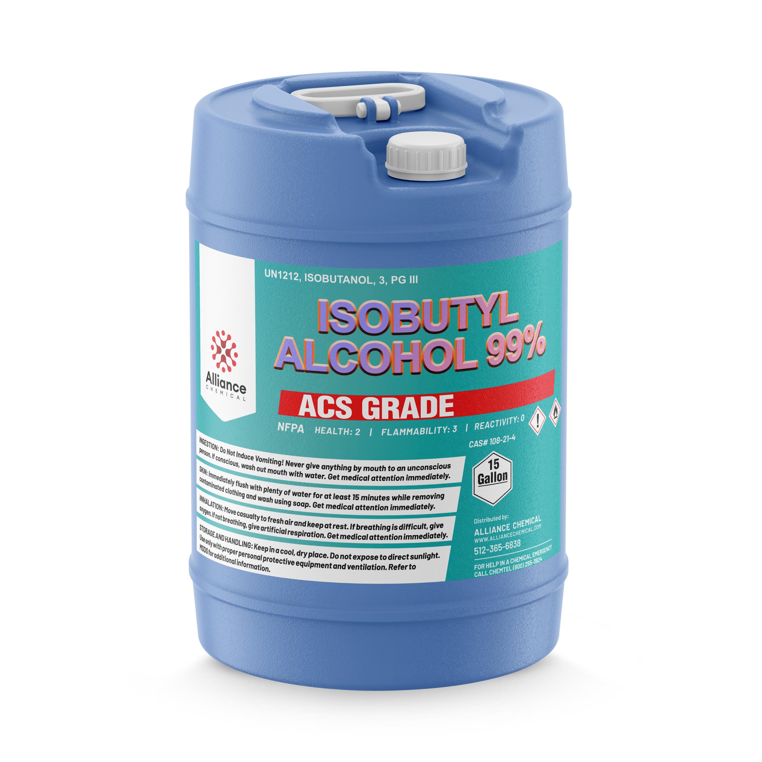 Isobutyl Alcohol 99% ACS Grade - 15 Gallon - Best for Large-Scale Organic Processes and Manufacturing