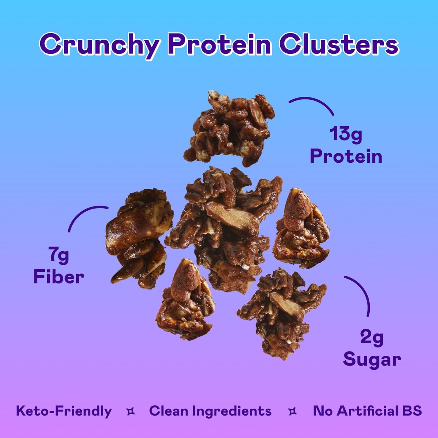 Magic Spoon High Protein Granola Low Sugar - 3 Pack, Dark Chocolate - Low Carb Sugar Free Protein Snacks & Breakfast Food - Grain & Gluten Free Granola Keto Friendly- Healthy Snacks for Kids & Adults