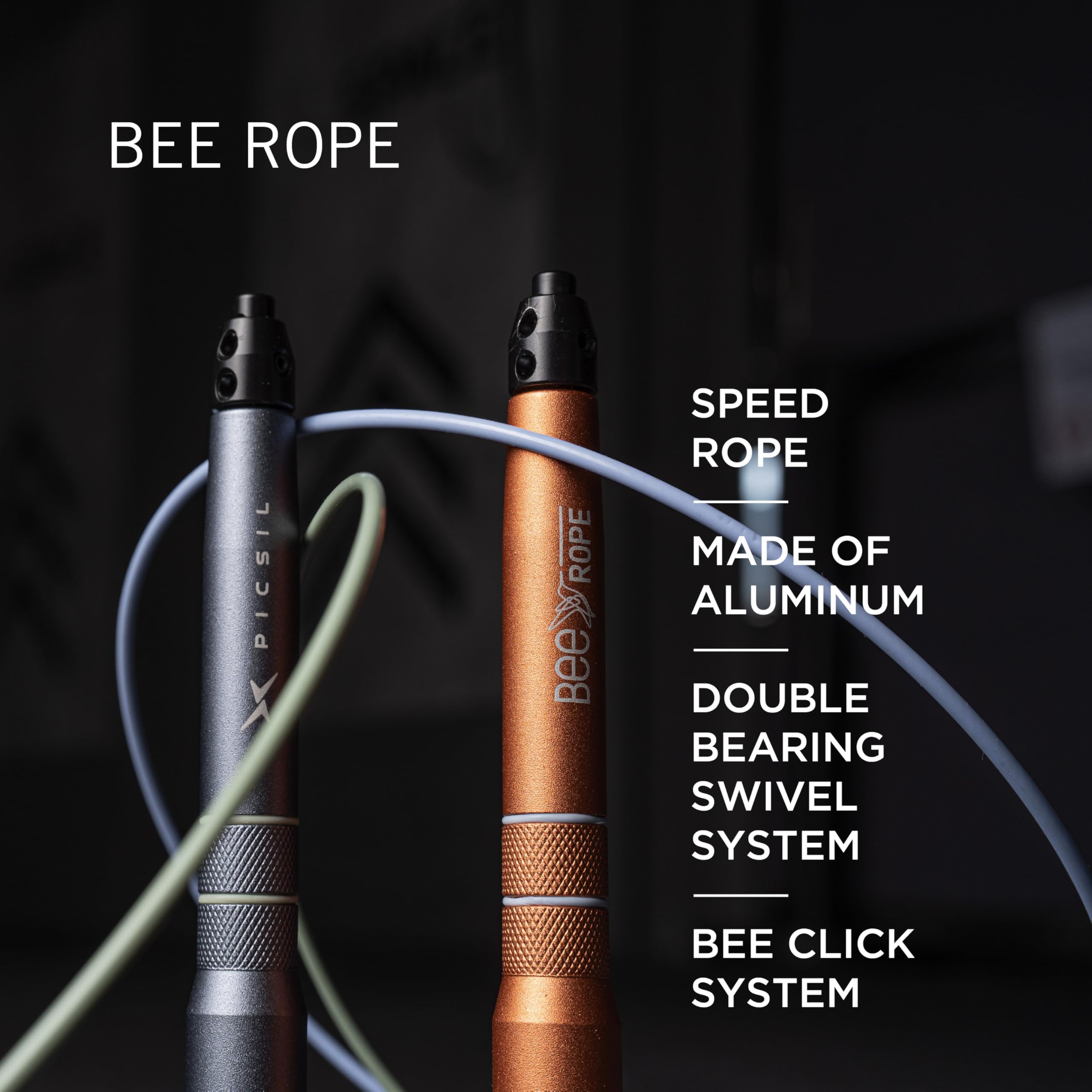 PICSIL BEE Speed Rope – Regulowany i lekki skakanka z wzmocnionym kablem, aluminiowymi ergonomicznymi uchwytami i płynną rotacją. Idealna do Cross Trainingu, fitnessu i double unders