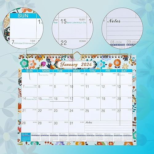Miniatura 5 de Calendario de pared 2024, calendario de pared 2024-2025, calendario mensual de enero de 2024 a junio de 2025, 13 x 10 pulgadas, papel grueso y