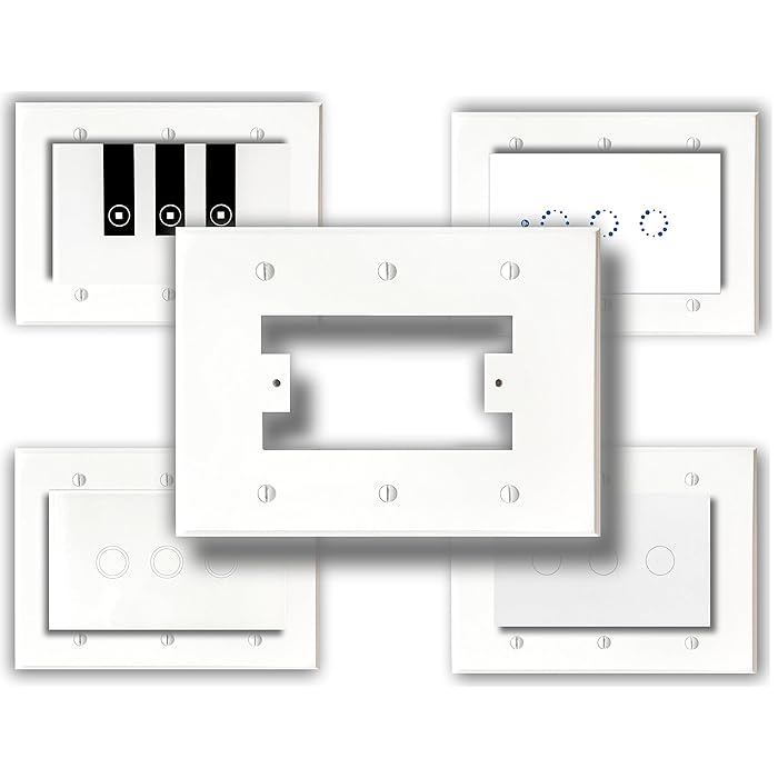 Buy SmartPlate, Wall Plate, Switch Plate for Smart Switches, 3 Gang Electrical Boxes, White