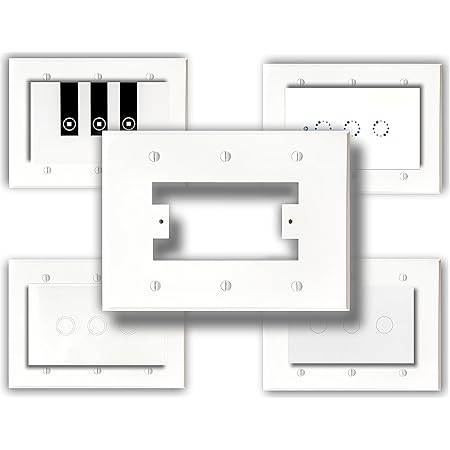 Smartplate Wall Plate Switch Plate For Smart Switches 3 Gang Electrical Boxes White Plastic 3 Gang Amazon Com
