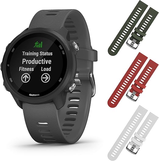 Amazon.com: Garmin Forerunner 245 GPS Running Smartwatch con 3 correas  Wearable4U incluido (gris 010-02120-00, caqui/rojo/blanco) : Electrónica