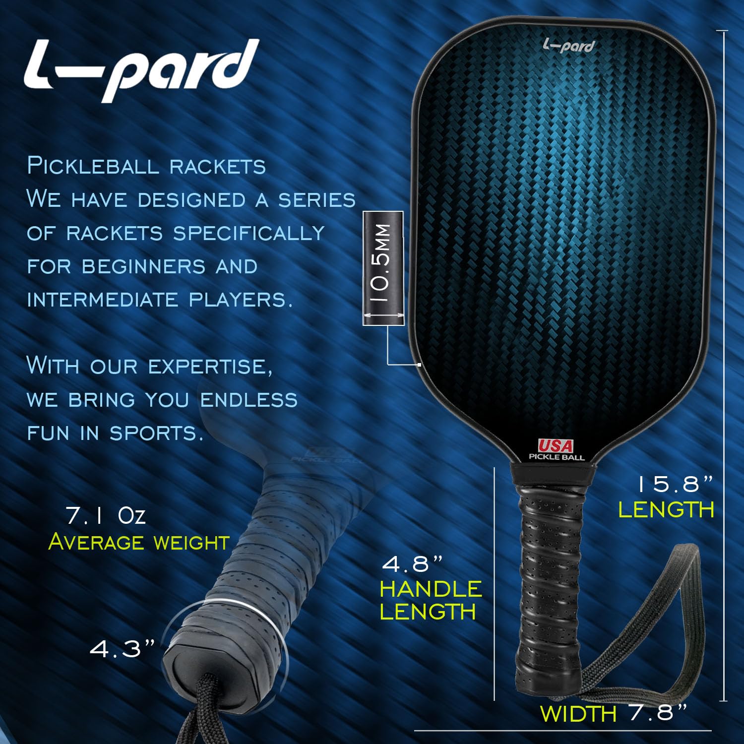 Pickleball Paddles,Fiberglass Surface Pickleball Set with 2 Pickleball Rackets and 4 Pickleballs, Pickleball Paddle Set and Pickle Ball Set for Men, Women, Kids, Adults (Black King Kong)