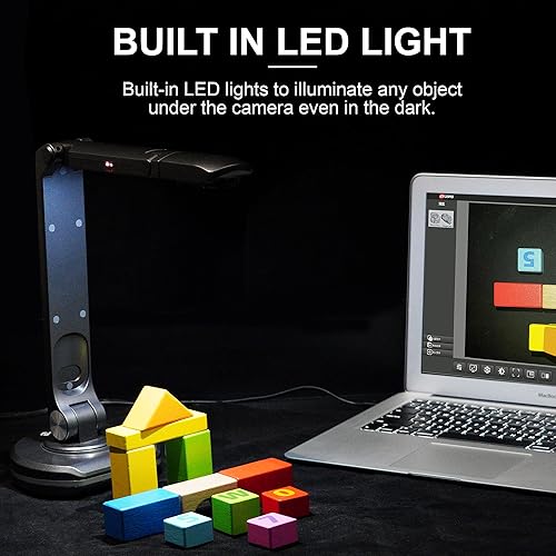 Miniatura 8 de JOYUSING V500S - Cámara de documentos de 8MP para profesores, visualizador USB para tamaño A3, luz LED, enfoque automático, OCR para Windows