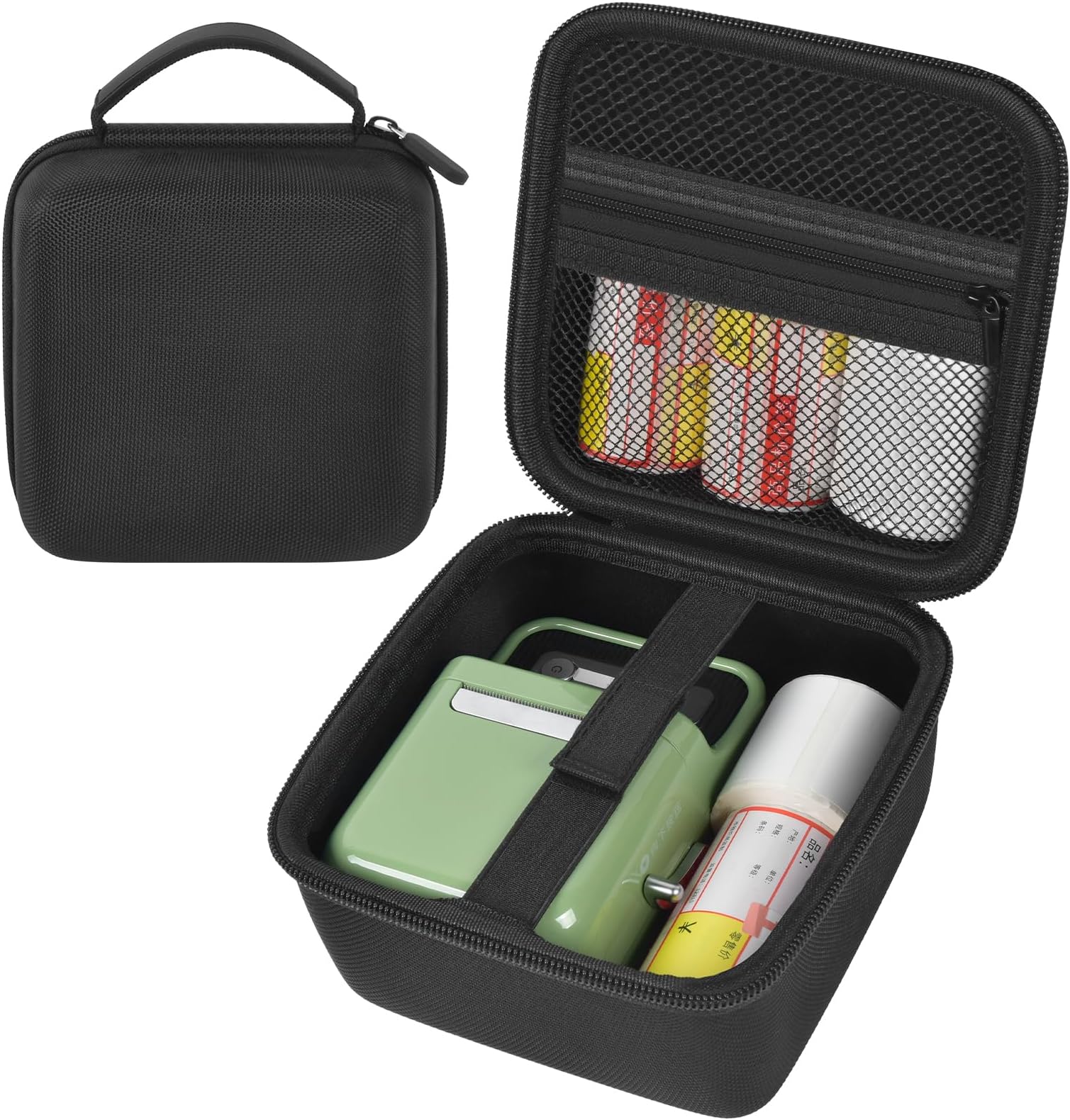 Carrying Case for NIIMBOT B21/B1 Label Makers Machine with Tapes, for Phomemo M220/M221/M110 Thermal Barcode Stickers Printer, Holder for Labeling Refills, Paper Roll & Accessories - Box Only (Black)