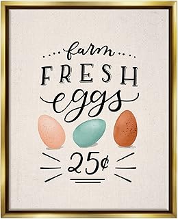 Stupell Industries Farm Fresh Eggs Sign Floating Framed Wall Art, Design by Loni Harris