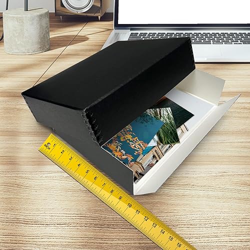 Miniatura 4 de Golden State Art, Caja de almacenamiento de fotos de museo con borde metálico sin ácidos, 9 x 12 pulgadas, conserva documentos, impresiones,
