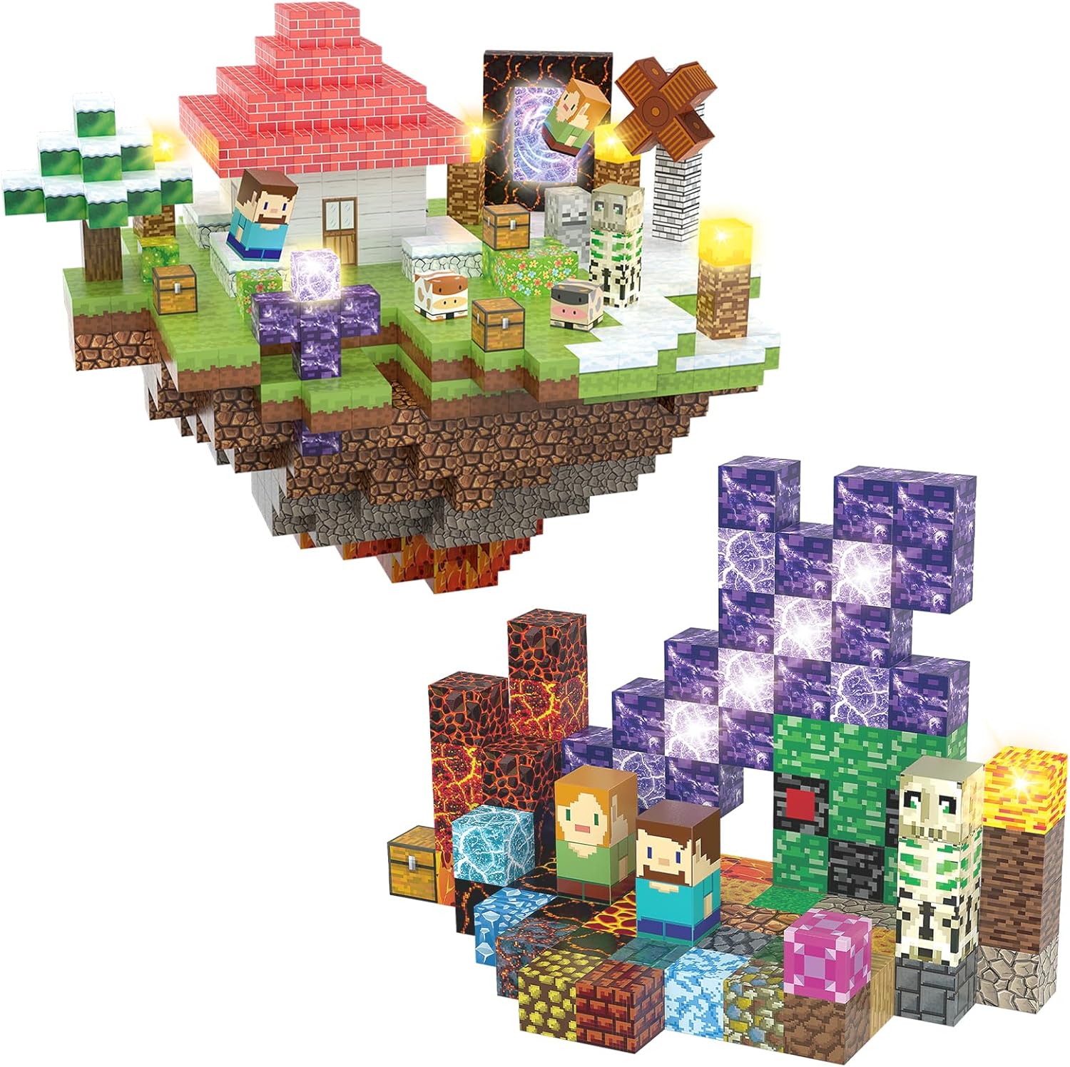 300PCS Magnetic Building Toys Bundle of 2, 200PCS + 100PCS