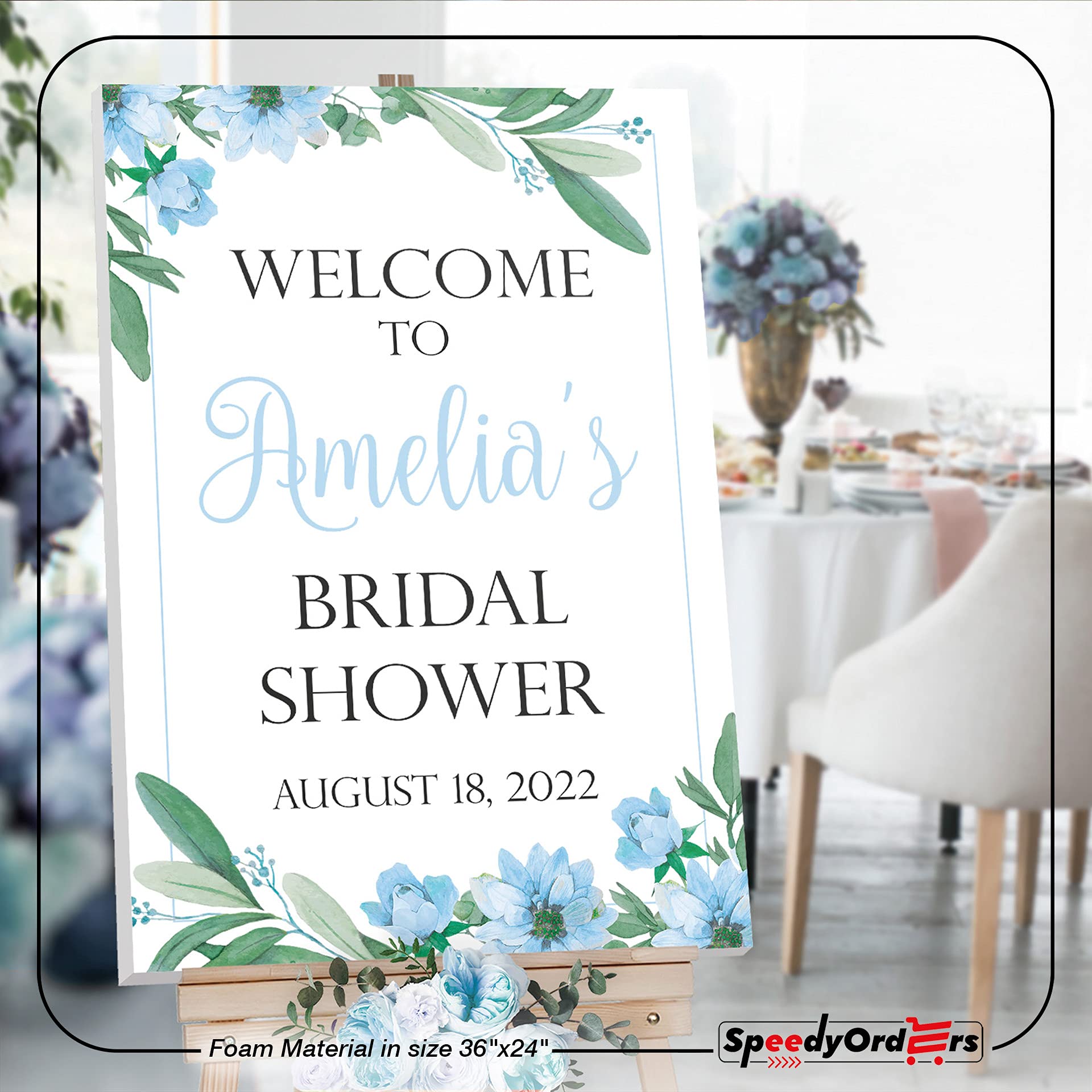 Amazon.com: Floral Bridal Shower Welcome Sign Size 24x16, 36x24 and 48x32,  Decorations for Bridal Shower, Wedding Reception Poster, Bachelorette Party  Decor, Personalized Bridal Shower Party Poster Sign: Posters & Prints