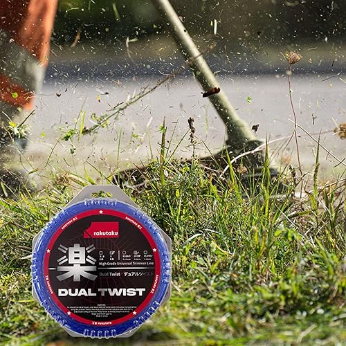 Miniatura 6 de rakutaku Línea de recortadora 080, línea de recortadora de cuerda de 0.080 pies por 285 pies, línea de alta eficiencia torcida de alta eficiencia de