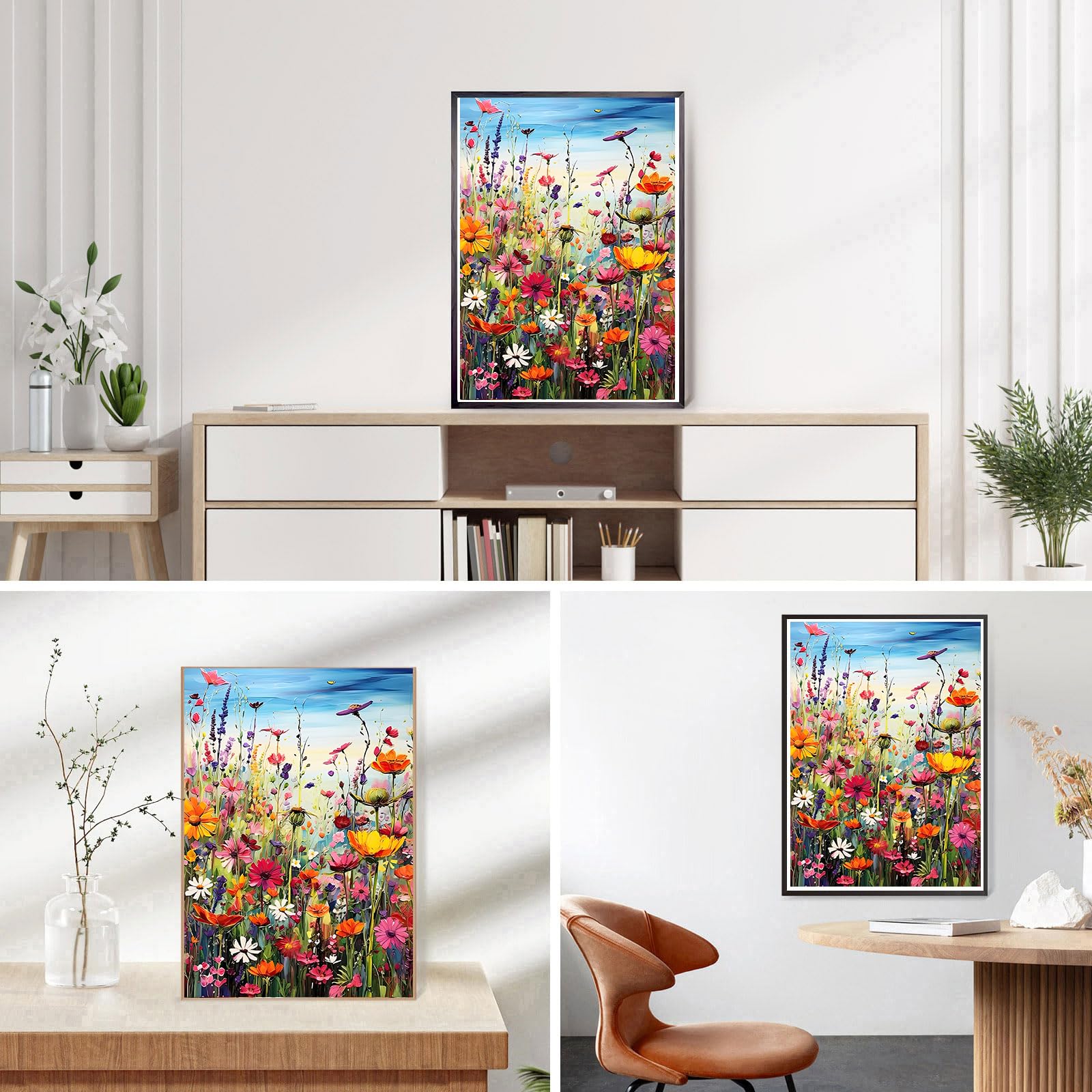 DPHERO Diamant Painting Kit - 5D Vase Blumen Bild 30x40cm DIY Für Erwachsene