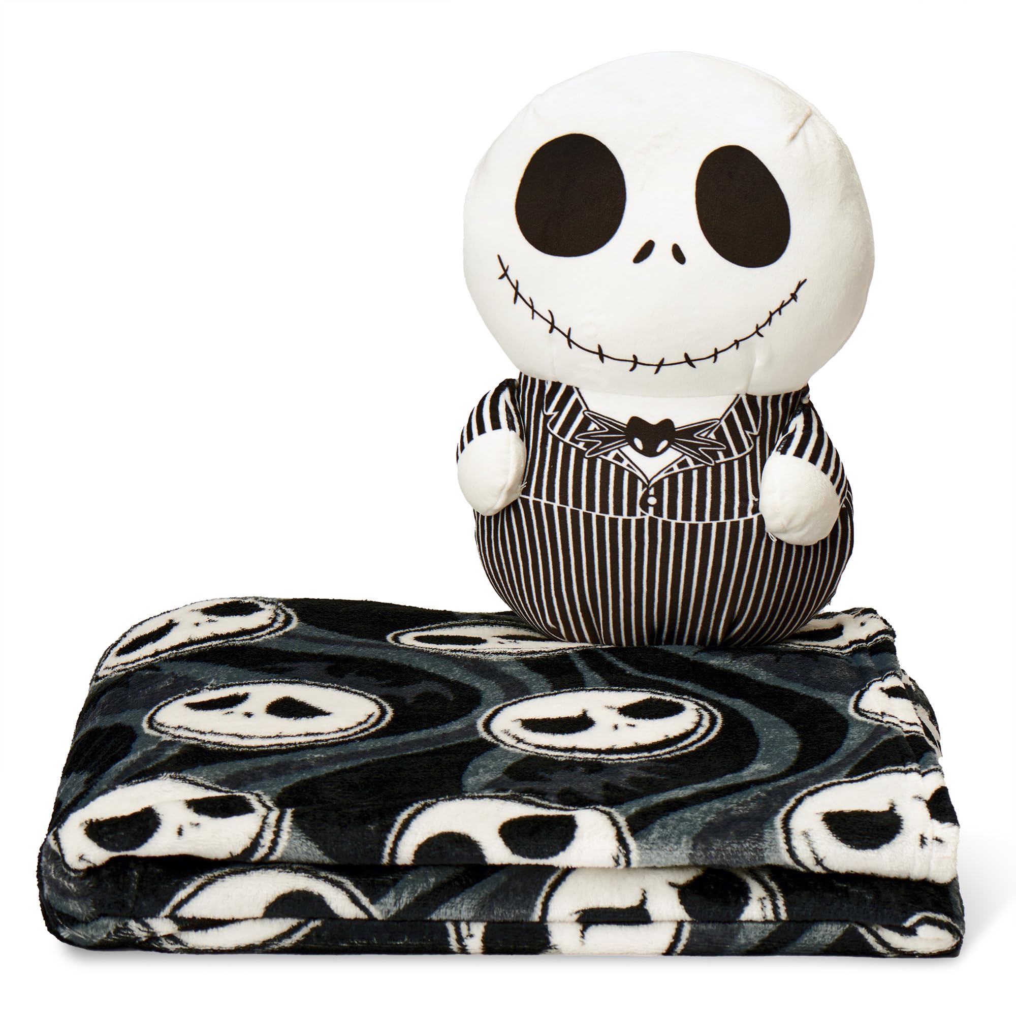 Disney The Nightmare Before Christmas Swirly Nightmare Silk Touch Throw Blanket and Hugger Set – Soft, Cozy 50 x 60 Inches, Perfect for Comfort and