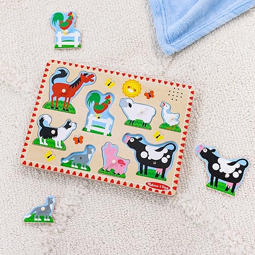 Miniatura 9 de Rompecabezas de madera con efectos de sonido de animales de granja de Melissa & Doug (8 piezas)