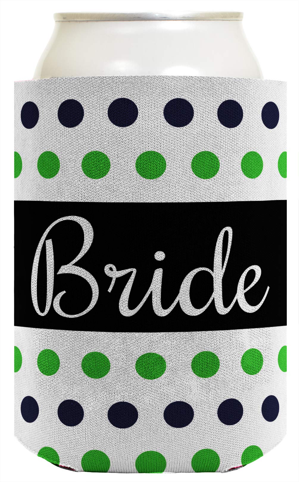 Wedding Coolie Bride Groom Marriage Bowtie Polka Dots Bridal Shower Gift 2 Pack Can Coolie Drink Coolers Coolies Premium Full Color