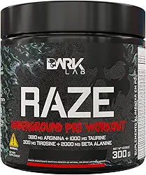 Pré-Treino Raze Underground Dark Lab, 300g, Pré-Treino, Frutas Amarelas, Sem Cafeína