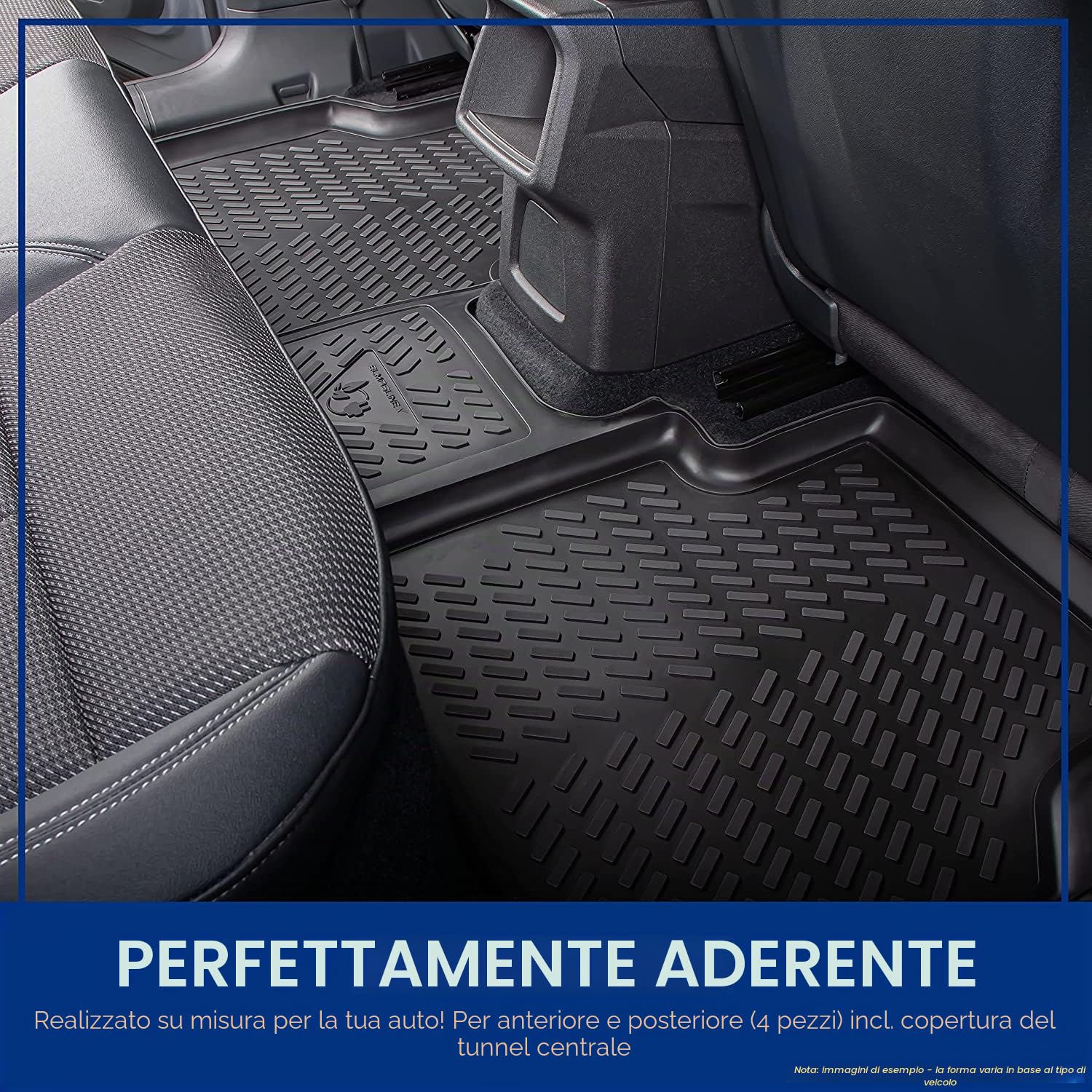 ELMASLINE 3D Tappetini Gomma per VW T-Cross 2018-2026 | Bordo Extra Alto | Tappetini Auto