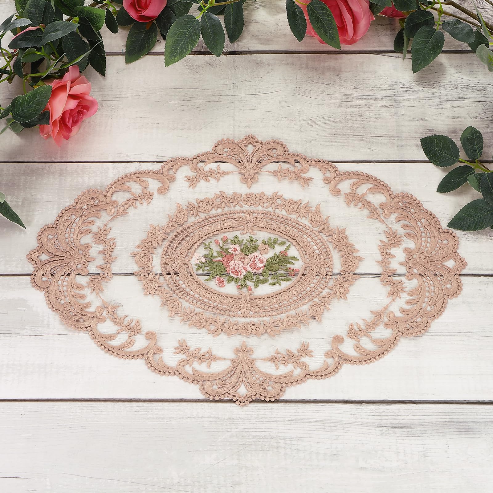 Napperon ovale en dentelle lot de 3 tapis de table crochet 42x16 cm