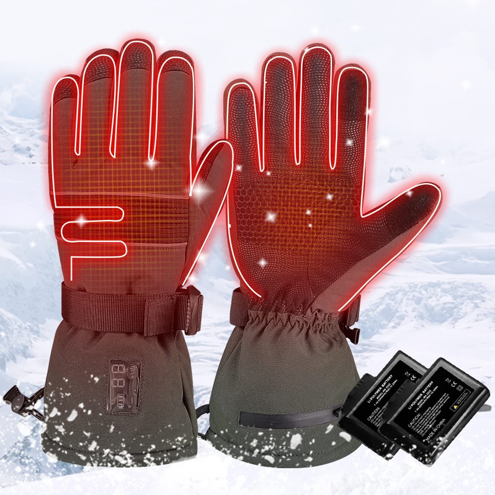 CHEWYNP Guantes térmicos para Hombres y Mujeres Guantes de Bicicleta eléctrica, Guantes térmicos con Dedo de Pantalla táctil, Guantes térmicos Calentadores de Manos para Motociclismo, Esqu