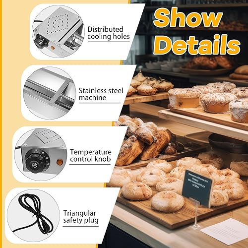Miniatura 4 de Calentador eléctrico de tira de alimentos de 36 pulgadas, lámpara de calor de alimentos para restaurante de 920 W, temperatura de 220 V, calentador