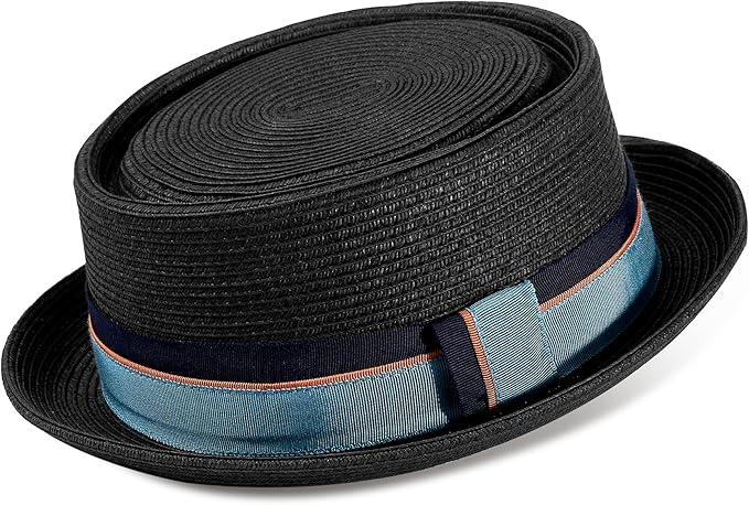 1950s Men’s Clothing & Fashion Men/Women Summer Straw Braid Pork Pie Boater Derby Fedora Sun Hats with Grosgrain Band  AT vintagedancer.com