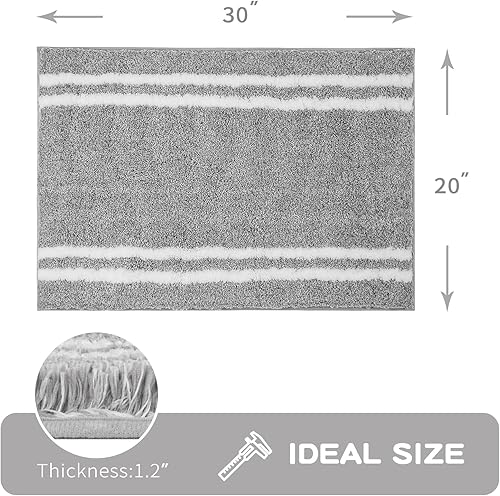 Miniatura 2 de PURRUGS Alfombra de baño antideslizante de 20 x 30 pulgadas, súper absorbente y de secado rápido, alfombra de baño de microfibra lanuda lavable a