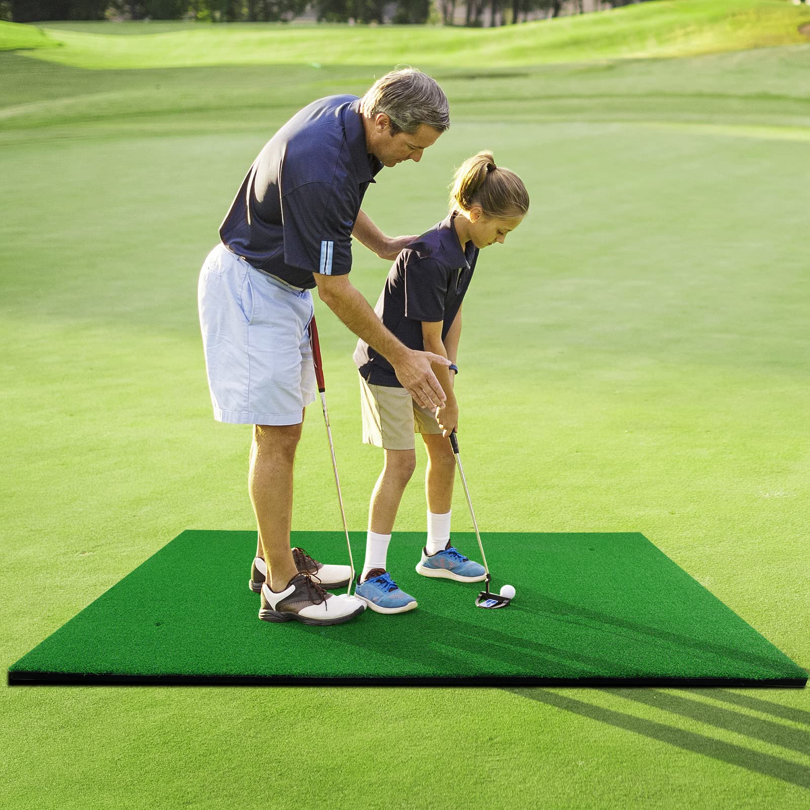 GOPLUS Tapis de Golf 150 x 90 cm, Entraînement au Practice de Golf Intérieur et Extérieur pour Les Pros et Les Débutants