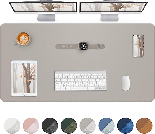 Miniatura 44 de Almohadilla grande para escritorio, alfombrilla para mouse, tapete para escritorio de oficina, protector de escritorio de piel sintética Negro