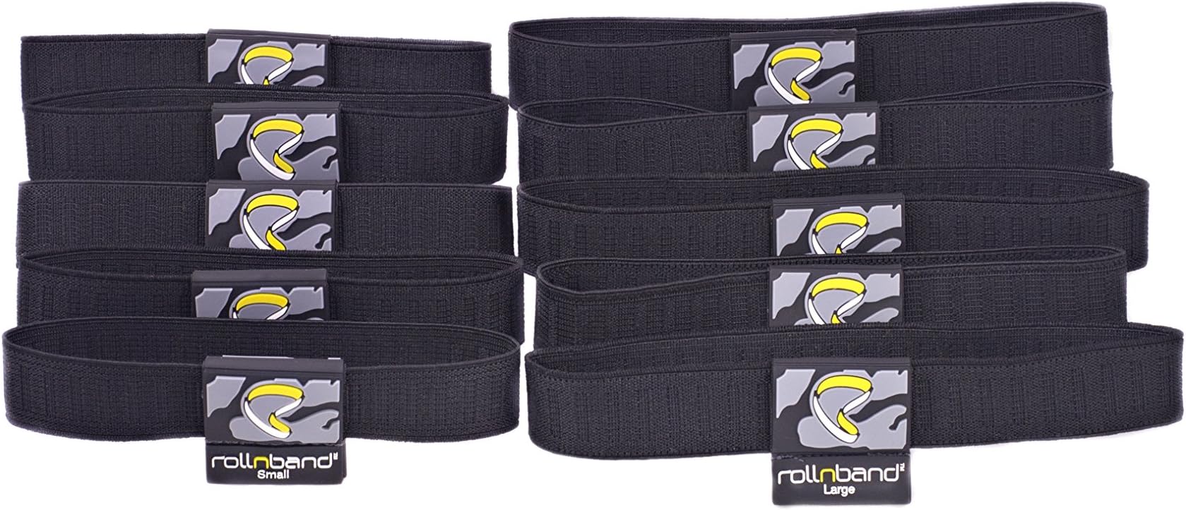 RB55BLK Space Saving Travel Band, Black, Combo Size (10-Pack)