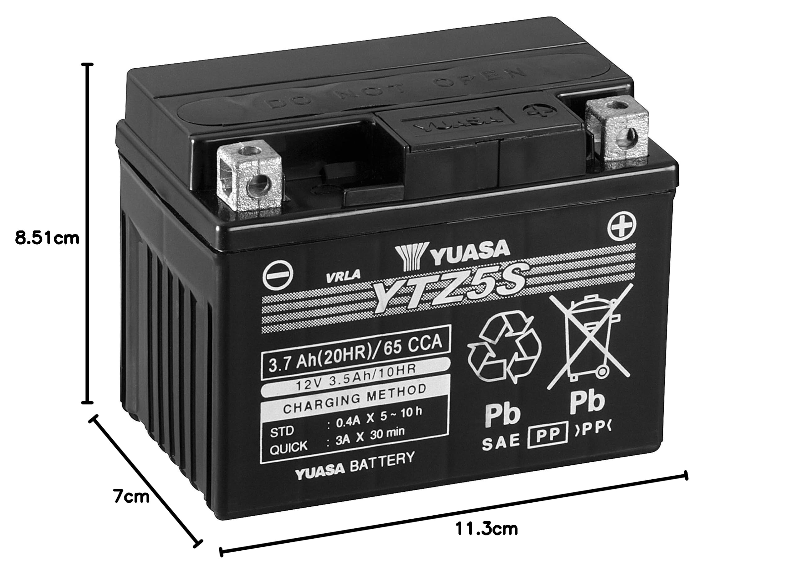 Yuasa YTZ5S Batterie moto 12 V 65 CCA VRLA haute performance sans entretien