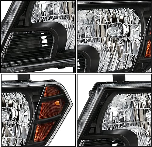 Miniatura 5 de VehicleAid Conjunto de faros delanteros compatible con Nissan Frontier 2009-2021, 4 puertas, sedán, halógeno, faro delantero izquierdo del conductor