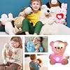 Light Up Plush - Glowing Bear, Rainbow Stuffed Animal for Kids, Soft Cuddly Doll with LED Lights, Comfort Companion with Plush Design for Girls Adults Home Living Room Bedroom Sofa