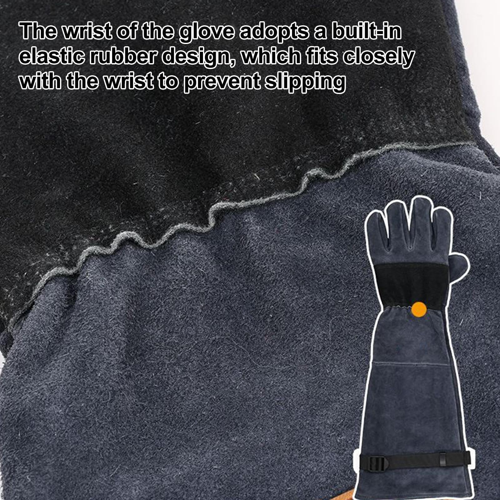 WEITING Guantes antimordeduras para el manejo de animales Protector | Guantes Protectores Antiarañazos De 60 Cm Manga protectora para agarre, aseo y manejo de perros, gatos, aves, serpientes y