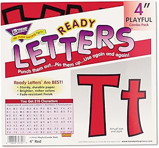 Trend T79742 Ready Letters Playful Combo Set, Red, 4